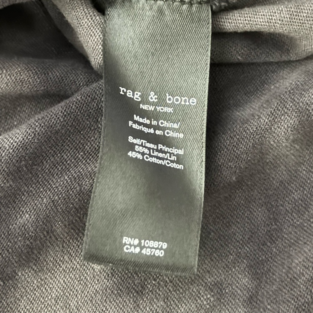 Rag & Bone Men’s Haydon Relaxed Linen Cotton Tie Dye Tee in Grey/Black Size XXL - Picture 4 of 8